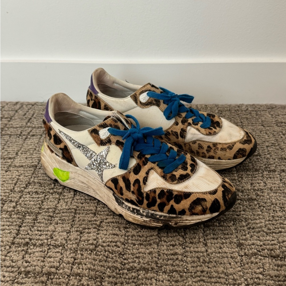 Golden Goose Leopard Running Sneaker